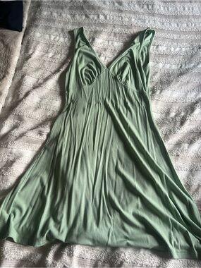 Sleeveless V-Neck Mint Green Women's Dress